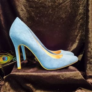 Forever 21 Blue Suede Stilletto Pumps Heels